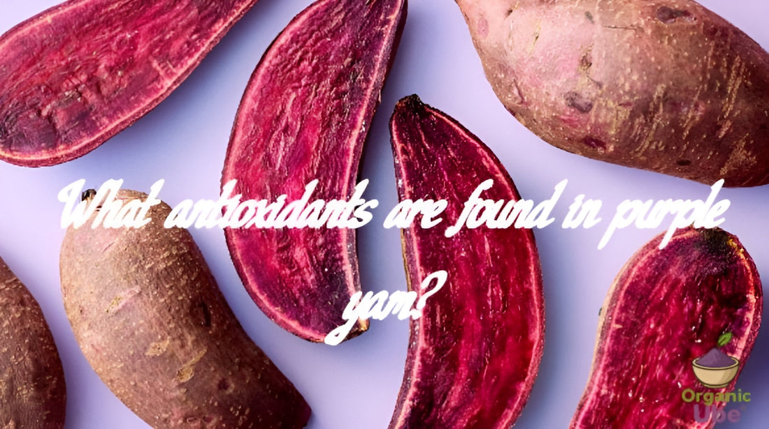 What antioxidants are found in purple yam?